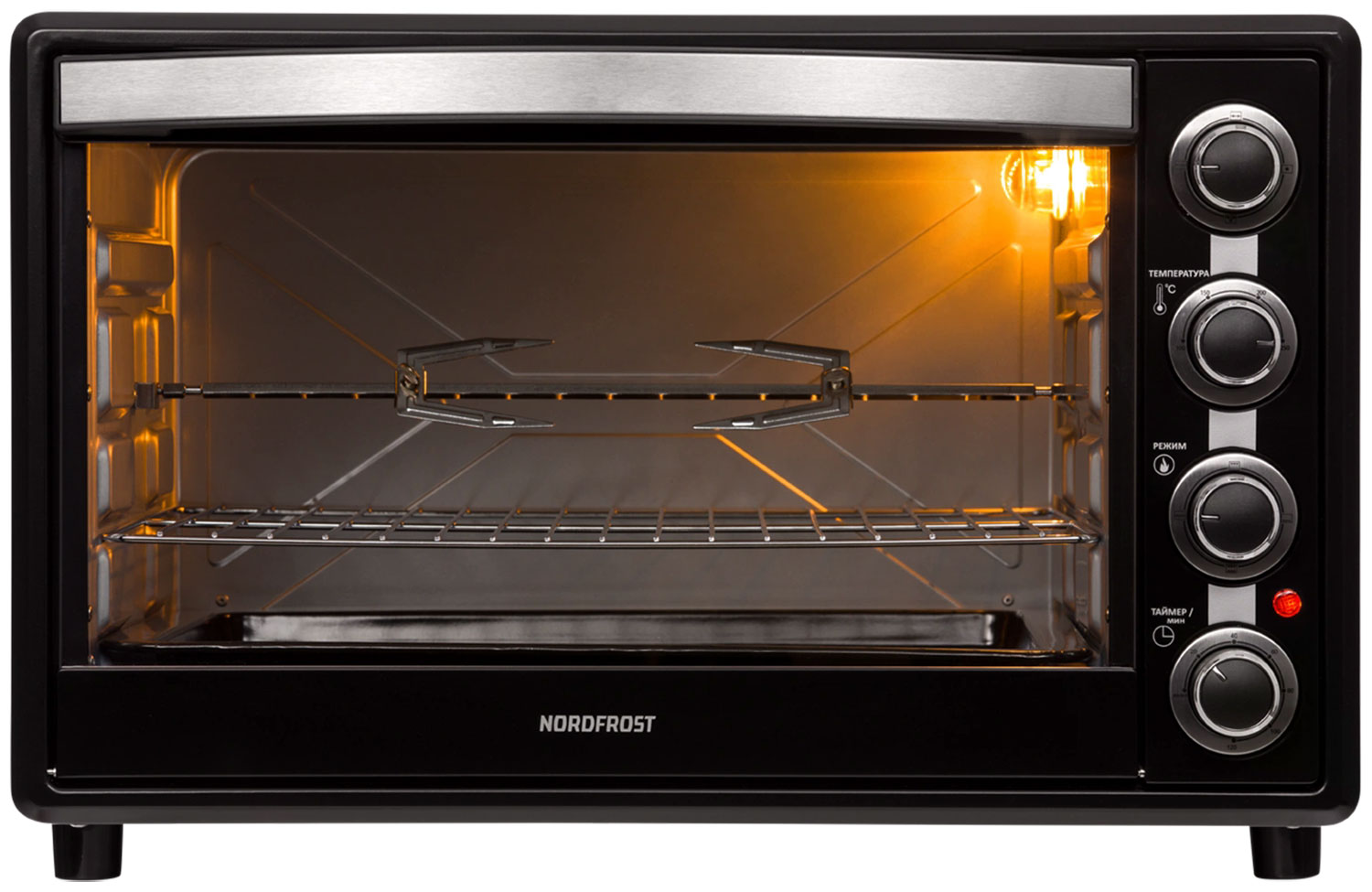 Изображение товара Электрическая мини-печь NordFrost RC 600 B с грилем и конвекцией