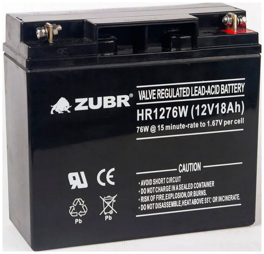 Изображение товара Аккумуляторная батарея Зубр HR12-76W 12V18Ah