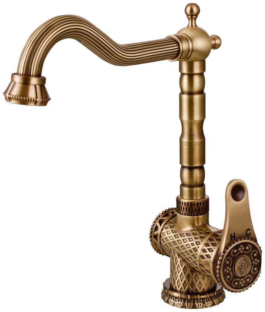 Изображение товара Кухонный смеситель Zorg A 408K-BR античная бронза однорычажный