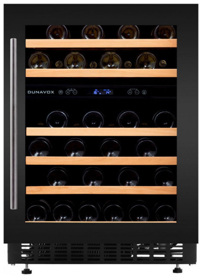 Изображение товара Встраиваемый винный шкаф Dunavox DAUF-46.145DB 145 л 2 зоны компрессорный