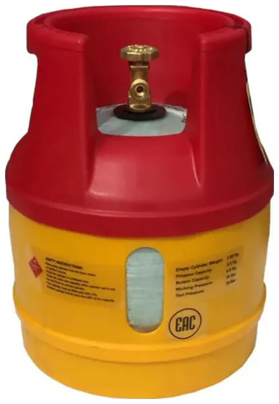 Баллон композитный Burhan Gas 12,5л, желтый-красный