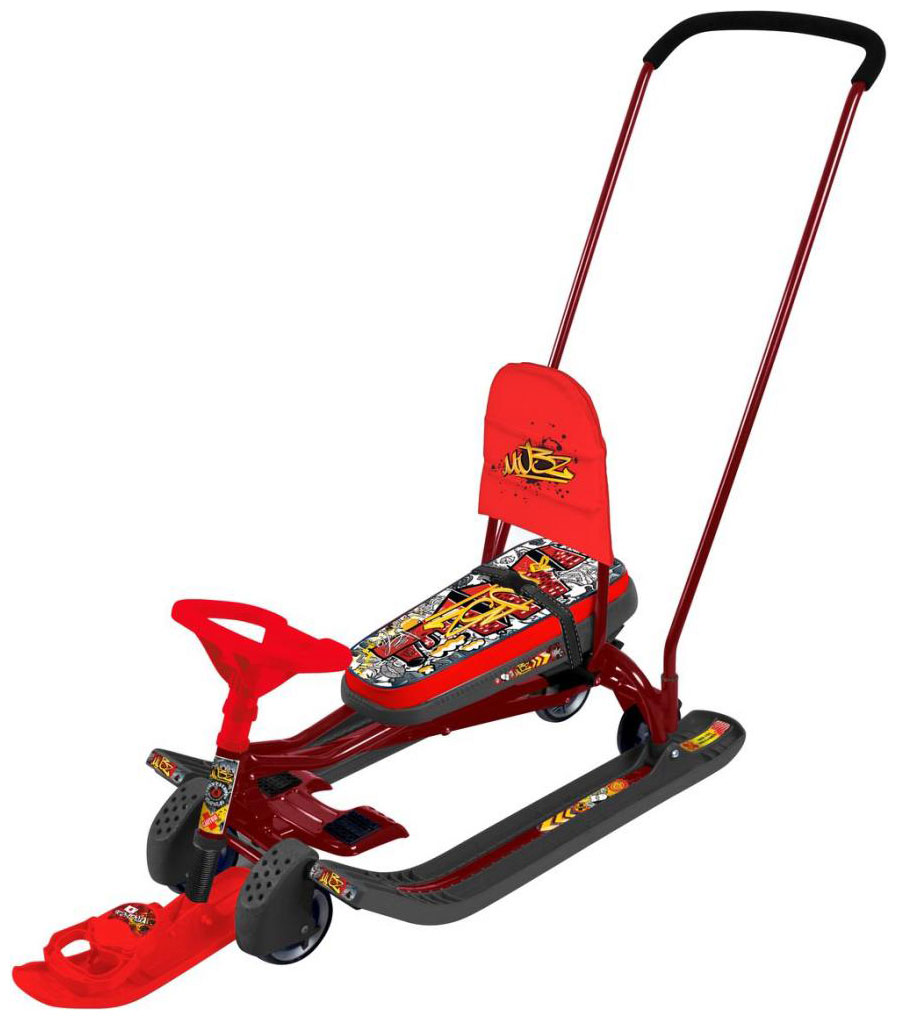 Изображение товара Снегокат Nika Тимка спорт 6 Граффити красный с ручкой