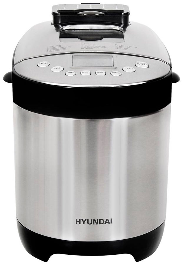 Хлебопечка Hyundai HYBM-4081 550Вт черный/серебристый хлебопечка hyundai hybm m0815 850вт белый серебристый