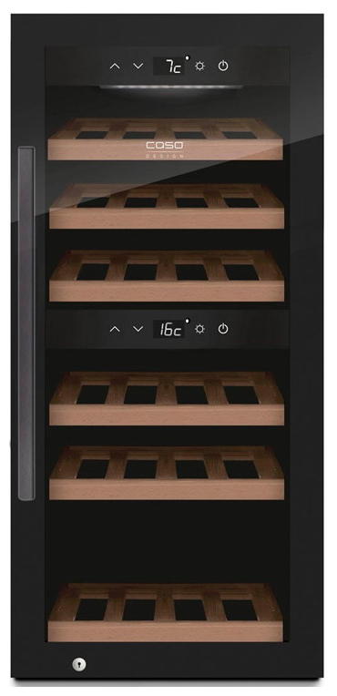 Изображение товара Винный шкаф Caso WineExlusive 24 Smart с Wi-Fi, 2 зоны, 24 бутылки, черный