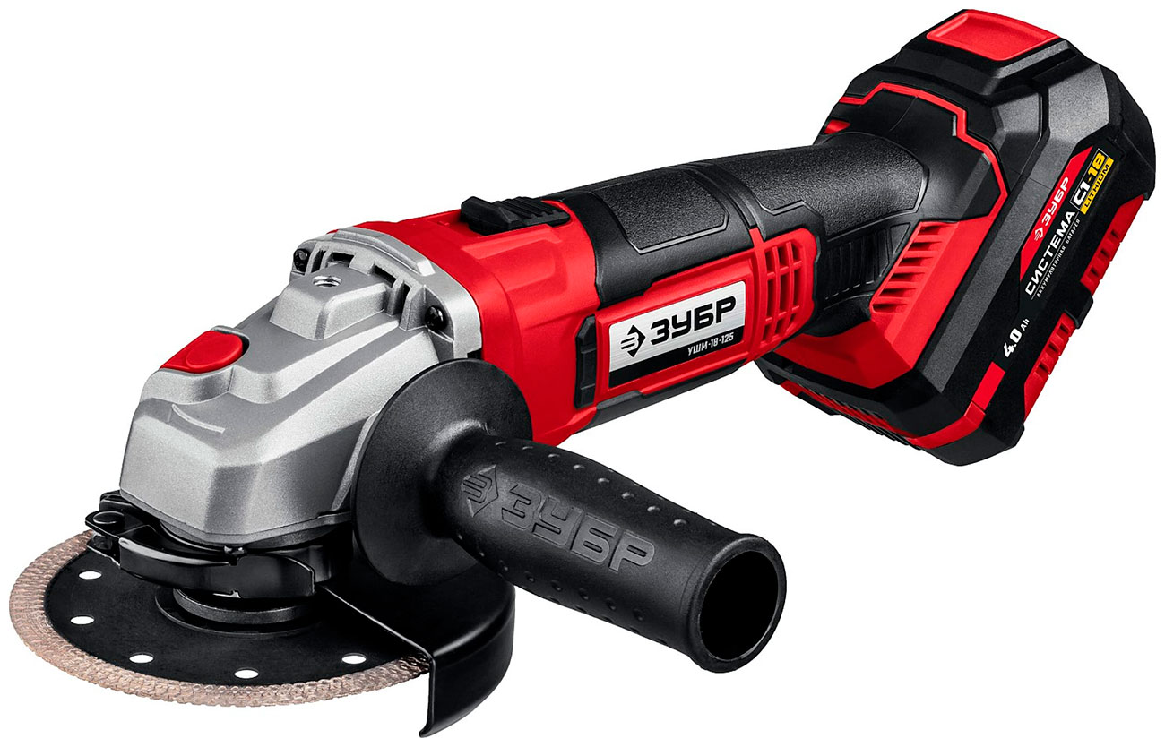 Изображение товара Угловая шлифовальная машина (болгарка) Зубр УШМ-18-125-41 18В в кейсе