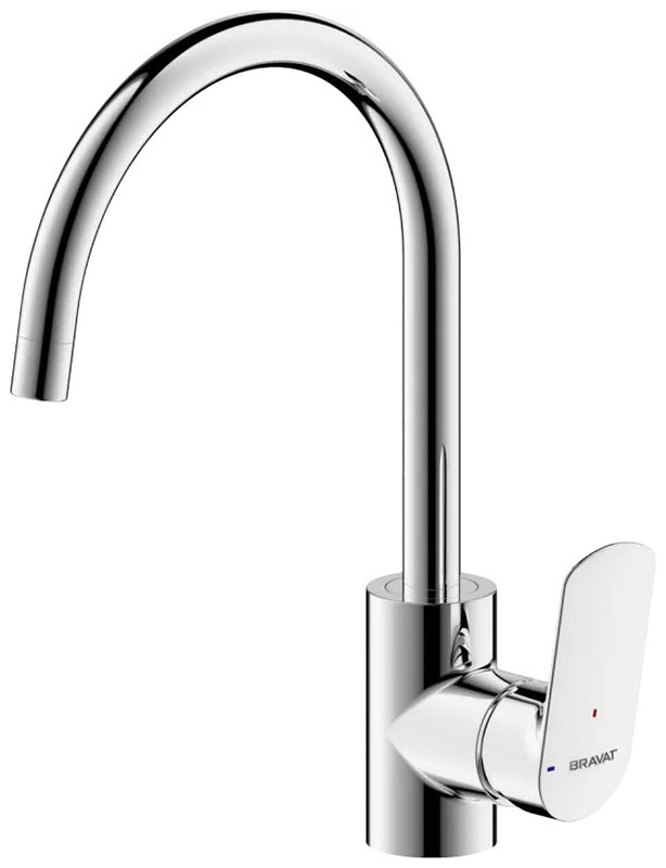 Изображение товара Смеситель для кухни Bravat Rhein F7429564CP-ENG хром однорычажный поворотный