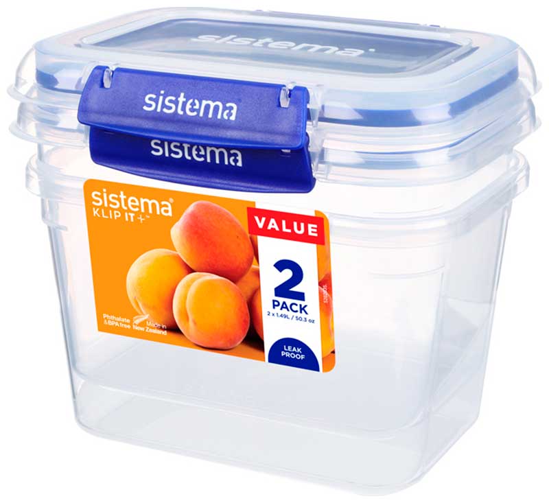 Изображение товара Набор герметичных контейнеров Sistema "KLIP IT " 1,49л, 2шт. 881642