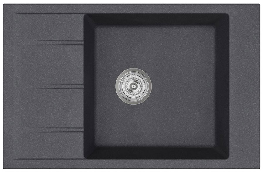 Изображение товара Кухонная мойка Emar EMQ-1780.Q Морион кварцевая с крылом 78x50 см