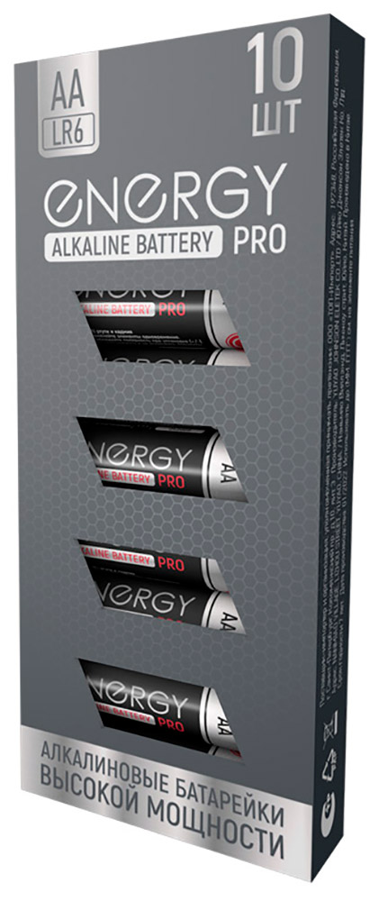 Изображение товара Батарейки алкалиновые Energy Pro LR6/10К AA 10 шт. - длительный срок службы