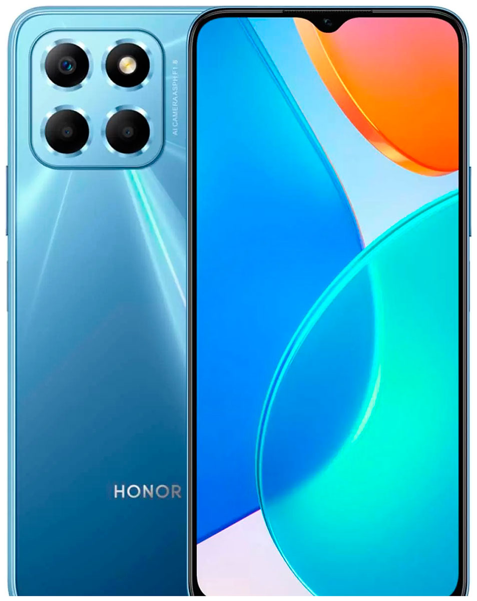 смартфон honor x8 5g 6 128 ocean blue Смартфон Honor X6 4GB+64GB Ocean Blue