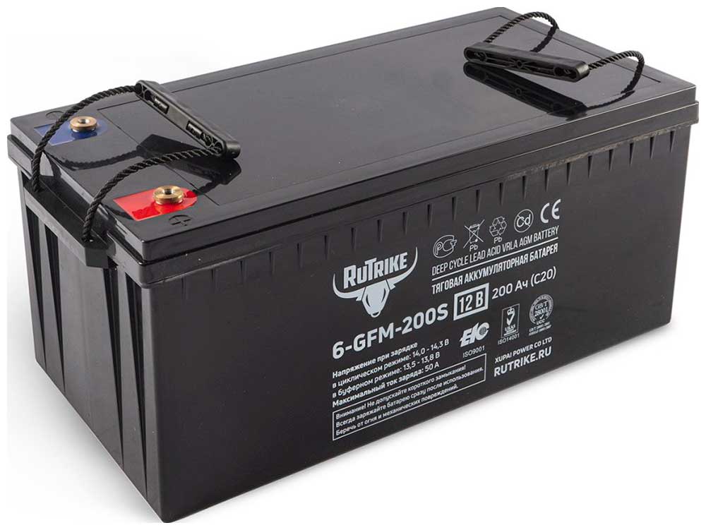 Тяговый аккумулятор Rutrike 6-GFM-200 12V200A/H C20 тяговый гелевый аккумулятор rutrike 6 evf 120 12v120a h c3