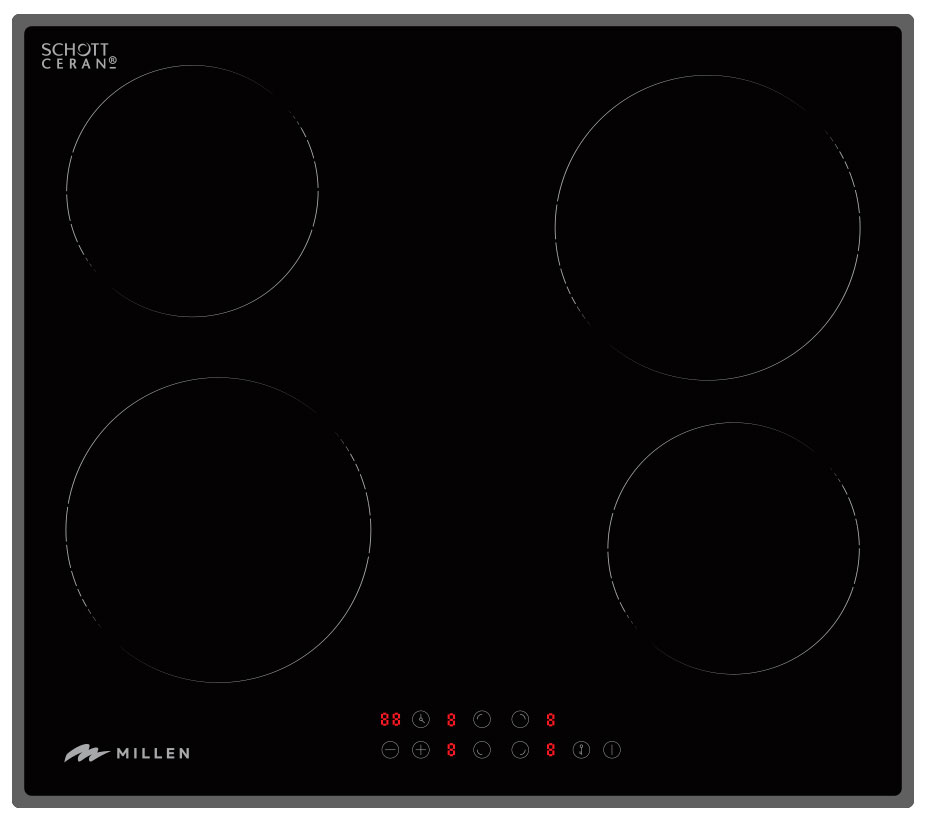 Изображение товара Электрическая варочная панель Millen MEH 601 BL 4 конфорки сенсорное управление