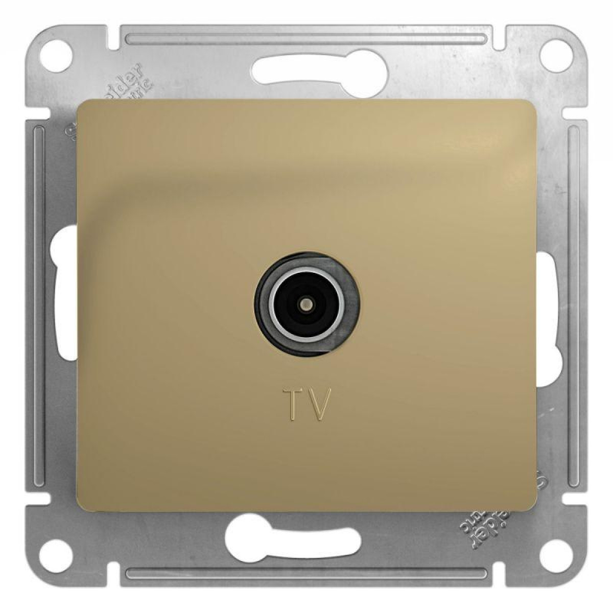 Изображение товара Декоративные рамки и основания для электроприборов Systeme Electric TV Glossa титан