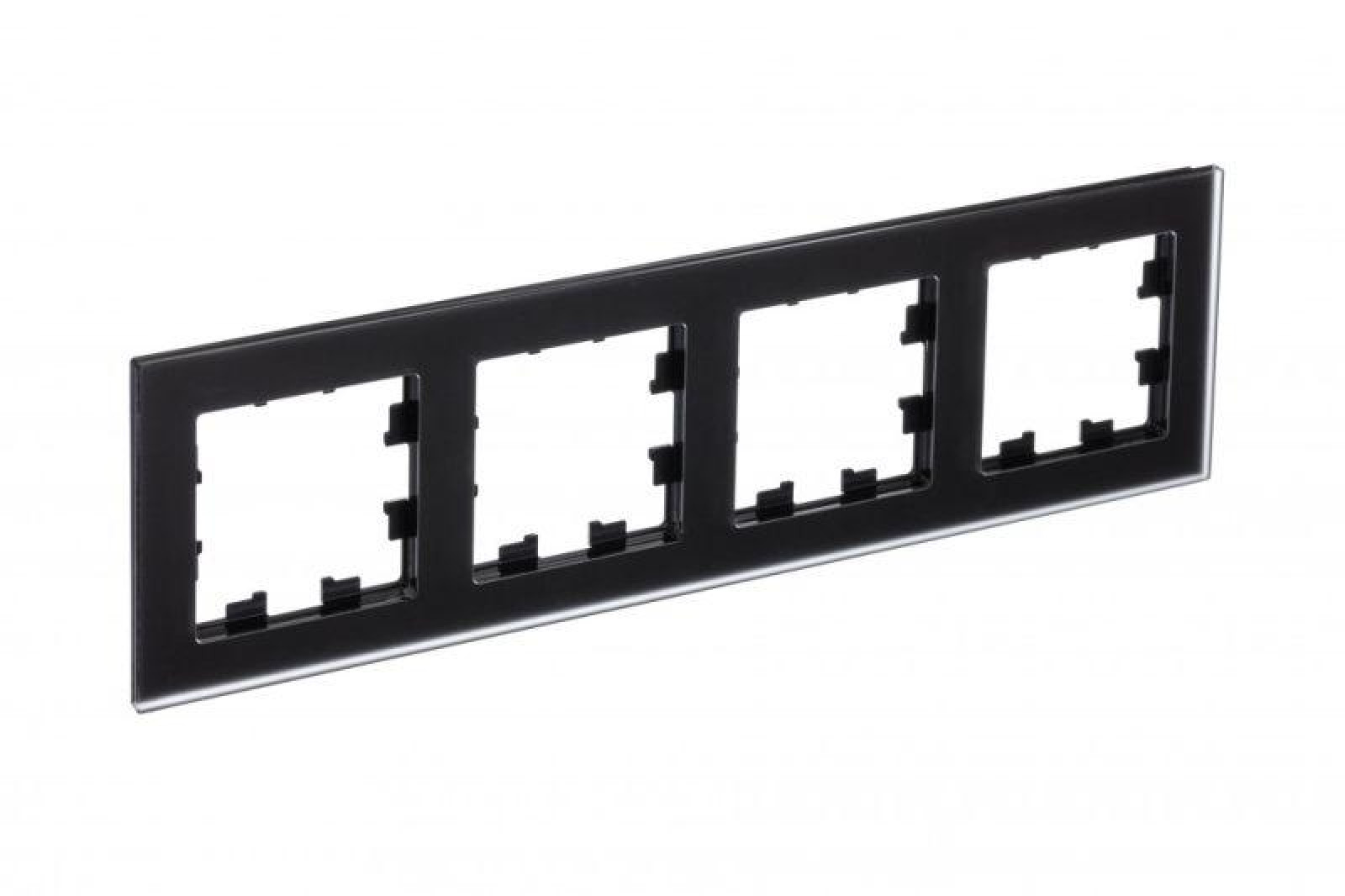 Изображение товара Рамки для ЭУИ Systeme Electric AtlasDesign Nature 4-м черное стекло