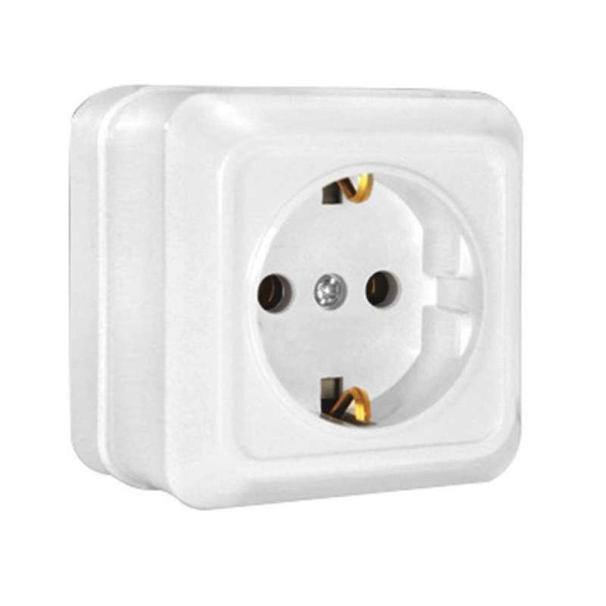 Изображение товара Розетка Универсал ОП Олимп 16А IP20 с заземлением белая на стену