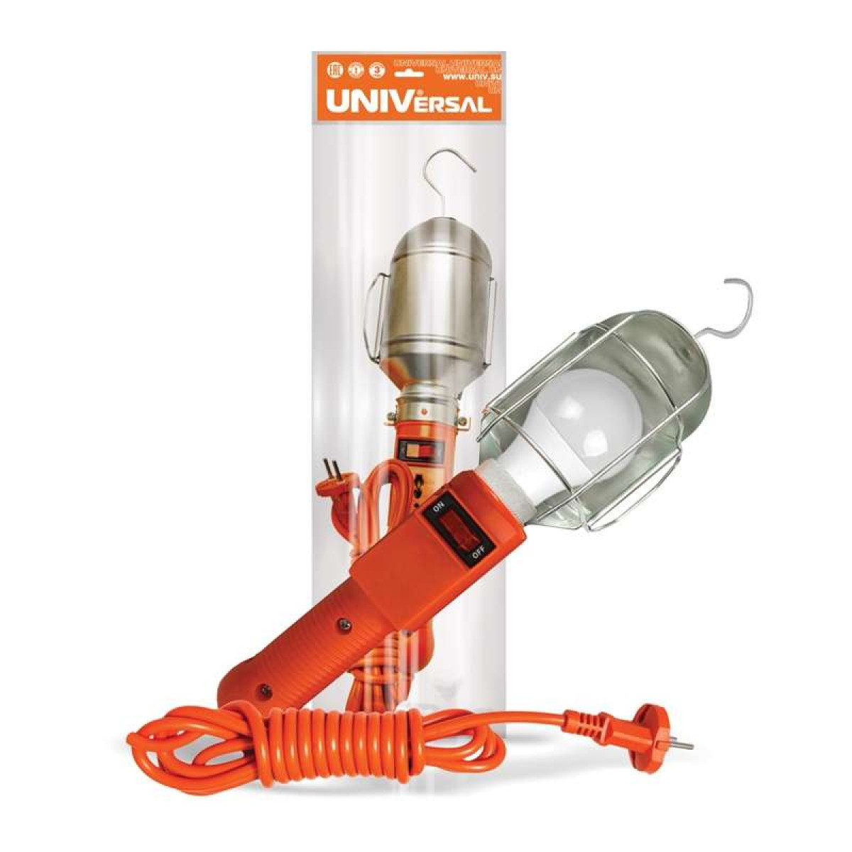 Изображение товара Фонарь переносной ПВС 2х0.75 10м 220В Универсал надежный аккумуляторный светильник