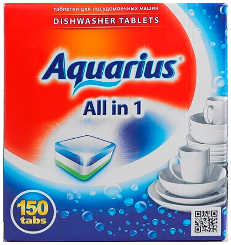 Таблетки Aquarius ''All in 1'' 150 таб. таблетки для посудомоечных машин aquarius ad1260