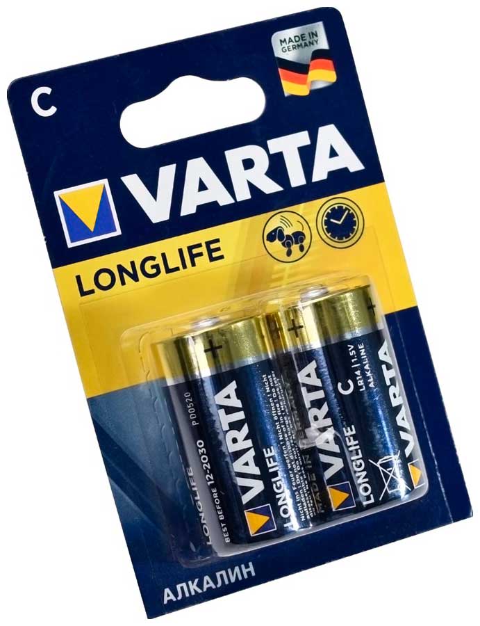 Батарейки VARTA LONGLIFE C бл.2 батарейка varta longl power c бл 2