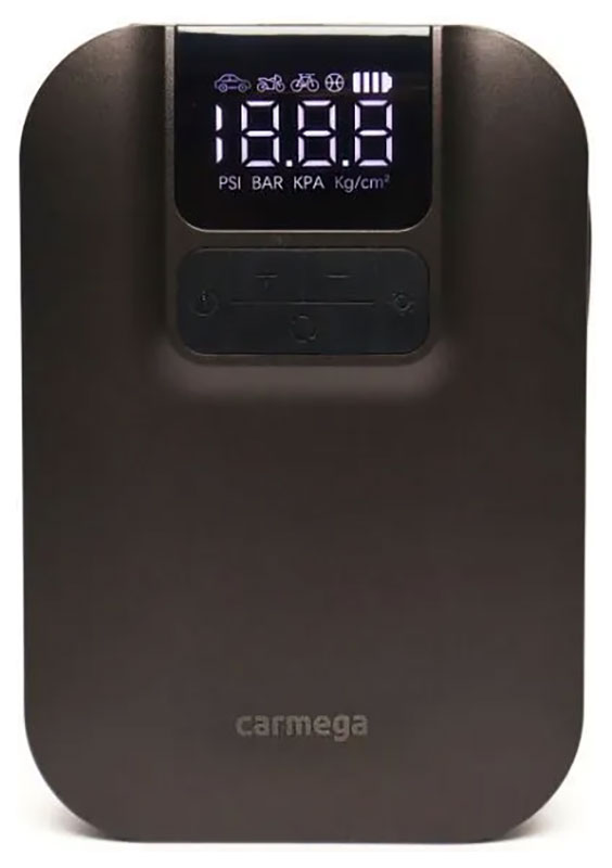 Изображение товара Автомобильный компрессор Carmega CARM-CD-07 портативный с аккумулятором и LED фонарем