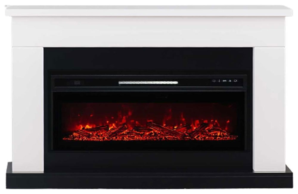 

Каминокомплект Elekam Bolton с очагом Pulsar 38, белый с черным, Белый/черный