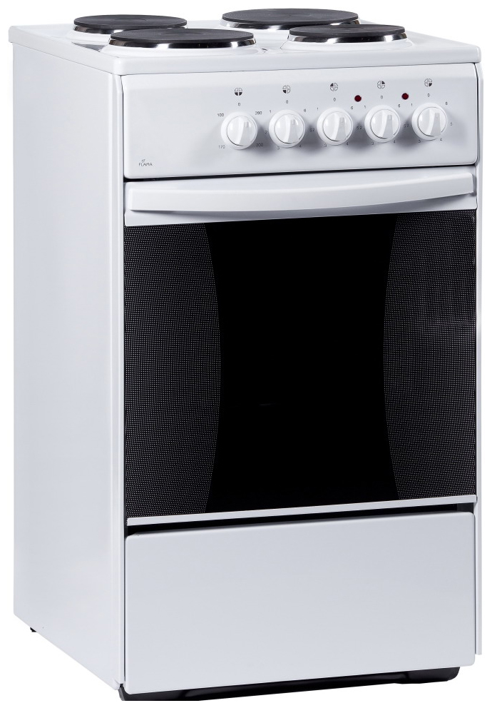 Изображение товара Электроплита Flama AE 1406 W с духовкой и 4 конфорками белая