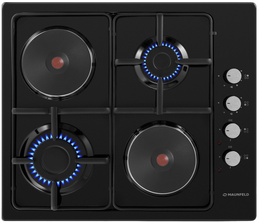 Изображение товара Комбинированная варочная панель Maunfeld EEHE.64.5EB/KG 4 конфорки боковое управление эмаль