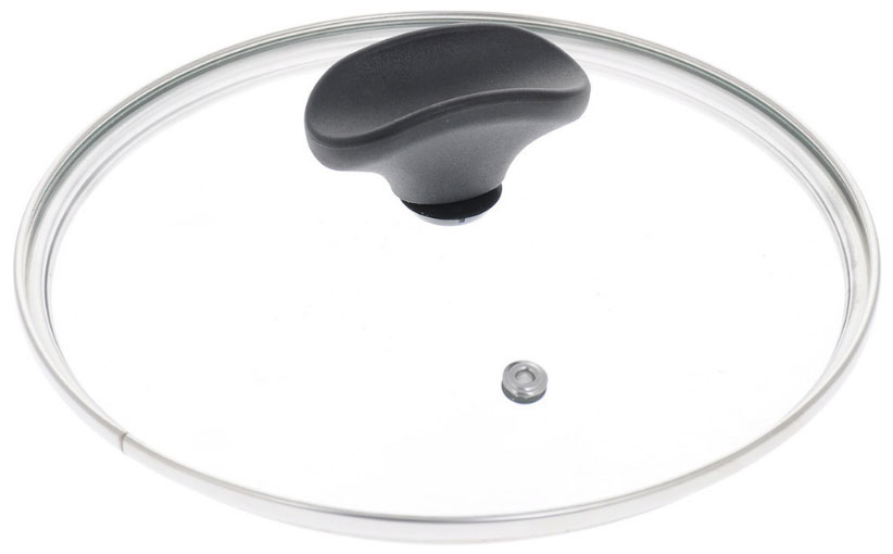 Крышка TVS с ручкой стеклянная с метал/обод 26 см с клапаном крышка стеклянная hitt hg 26 26 см