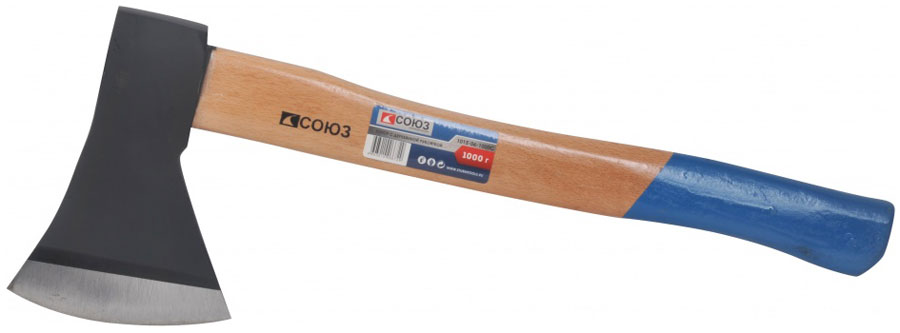 Изображение товара Топор Союз 1015-06-1000С кованный стальной с деревянной рукоятью