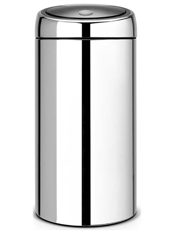 Изображение товара Двухсекционный мусорный бак Brabantia Touch Bin 2х20 л стальная полированная