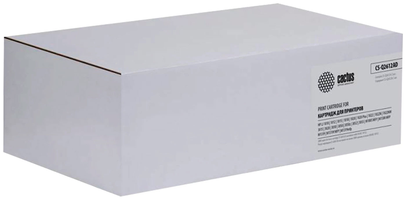 

Картридж лазерный Cactus CS-Q2612AD для HP LaserJet 1018/М1005, КОМПЛЕКТ 2 шт. ресурс 2х2000 страниц, Черный