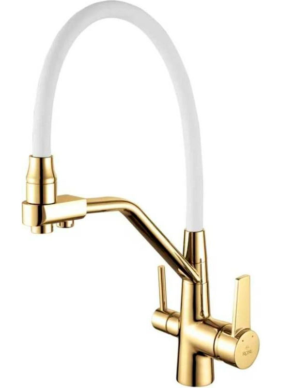 Изображение товара Кухонный смеситель Rose R558/золото однорычажный для кухни с поворотным изливом