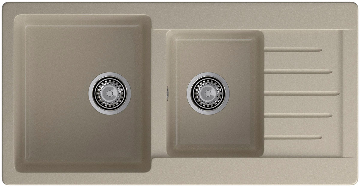 Изображение товара Кухонная мойка GranFest PRACTIK 980KL двукомпонентная из искусственного мрамора