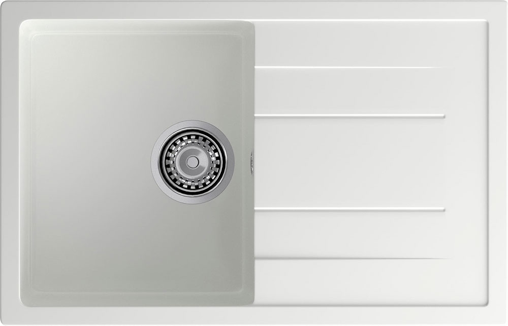 Изображение товара Кухонная мойка GranFest QUADRO 780L, 1-чаша+крыло, 770x495 мм, иней (Q-780L иней)