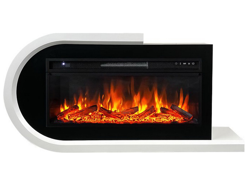 Изображение товара Каминокомплект Royal Flame Basel L Белый с черным электрокамин с очагом LED