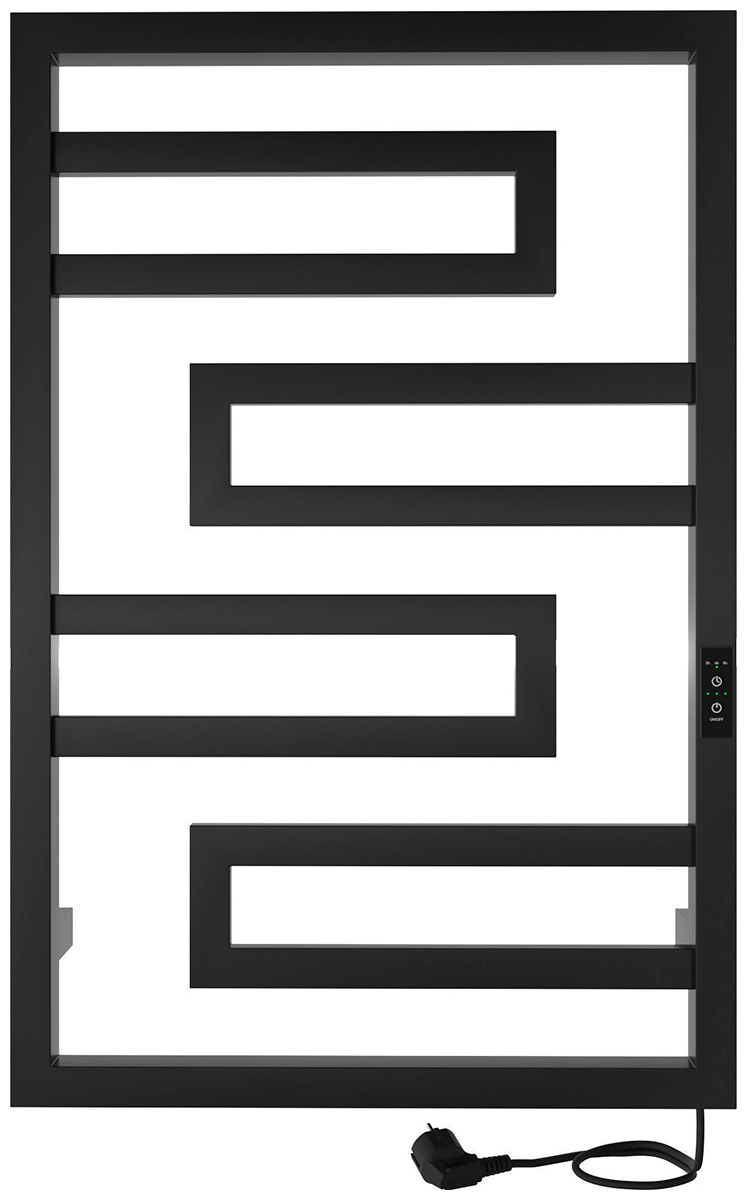 Изображение товара Электрический полотенцесушитель Indigo Flavio Slim черный муар с таймером