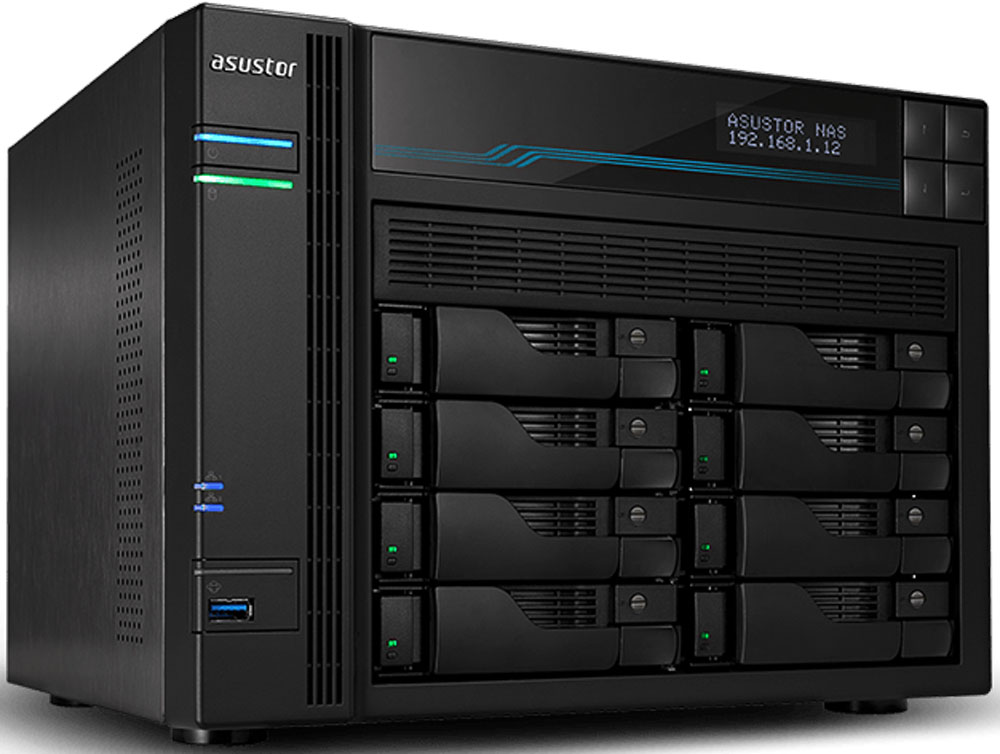 Изображение товара NAS Asustor AS6508T с поддержкой SSD кэширования, 8 отсеков, 2100 МГц, 8 ГБ DDR4