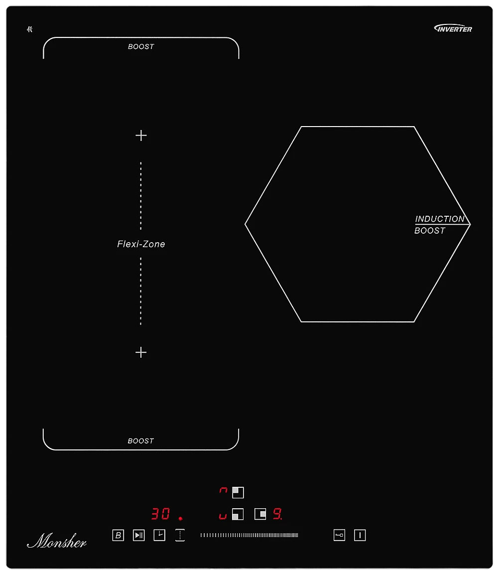 Изображение товара Электрическая варочная панель Monsher MHI 4515 3 индукционные конфорки сенсорное управление