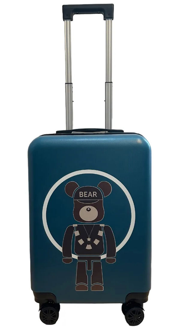 Изображение товара Детский чемодан Lats 20 дюймов Медведь синий легкий ударопрочный