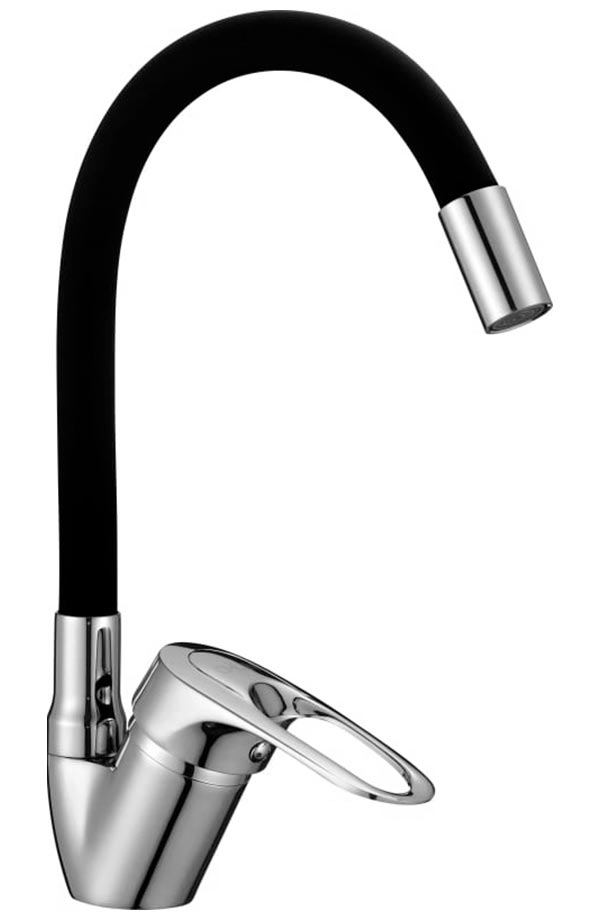 

Смеситель для кухни с гибким изливом D-Lin хром/черный (D150628-1C), Xром/черный