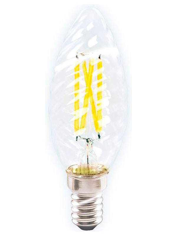 Изображение товара Лампа светодиодная филаментная Ambrella Light E14, 6W, 4200K, прозрачная (202124)