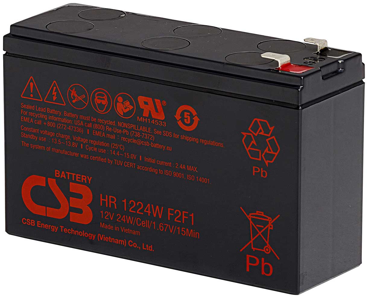 Изображение товара Аккумуляторная батарея для ИБП CSB HR1224W F2 F1 (12В, 6Ач)