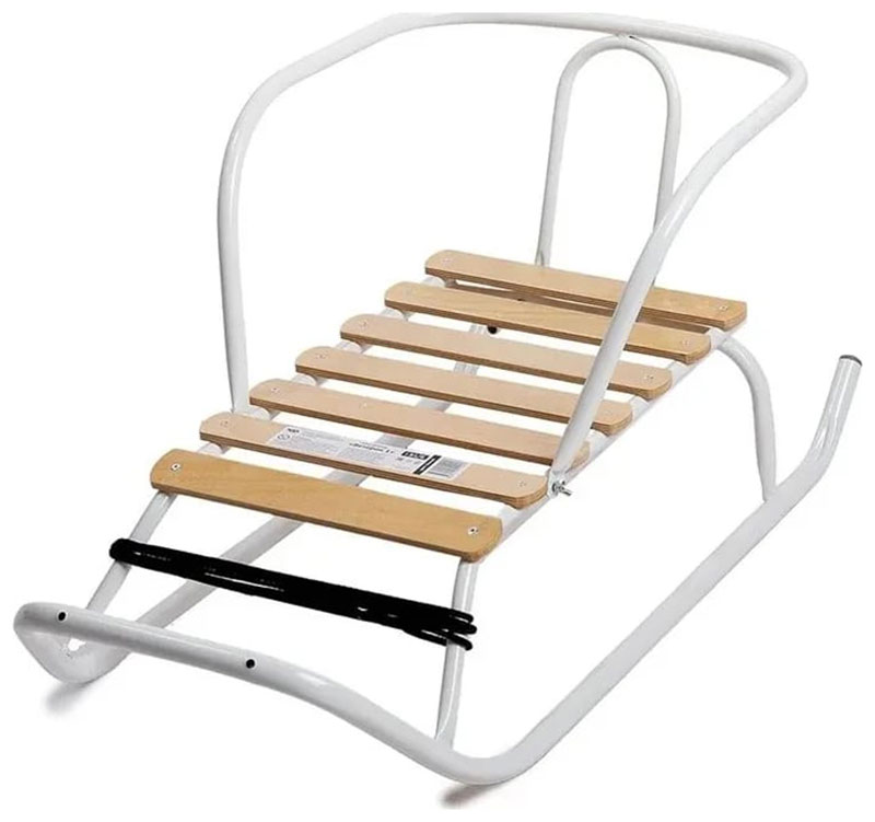 Изображение товара Санки Ника Ветерок 1 В1 белые детские металлические для 3 лет до 25 кг