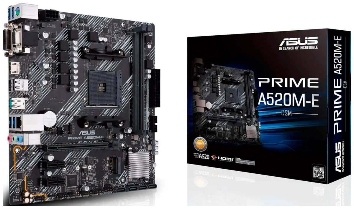 Изображение товара Материнская плата Asus PRIME A520M-E/CSM (AM4, mATX)