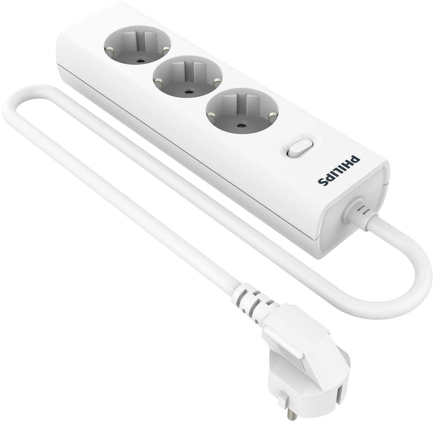 Изображение товара Сетевой фильтр Philips 3 розетки, кабель - 3 м, белый