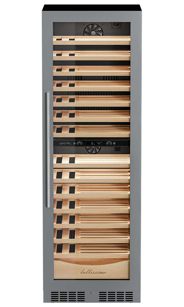 Изображение товара Винный шкаф Meyvel MV110-KST2 Slim с двумя зонами, двери Side by Side