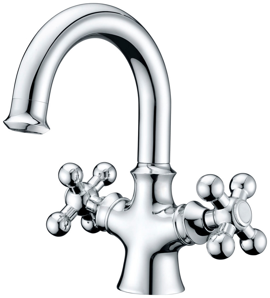 Изображение товара Смеситель для раковины Kaiser Carlson Lux хром двухвентильный поворотный излив