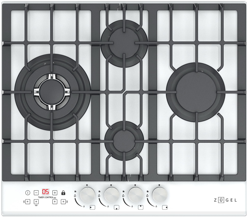 

Газовая варочная панель Zugel ZGH600W, Белый