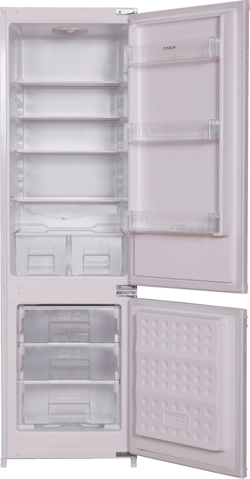 Изображение товара Встраиваемый двухкамерный холодильник Candy CBCH7226AFM белый пластиковый комфортный дизайн