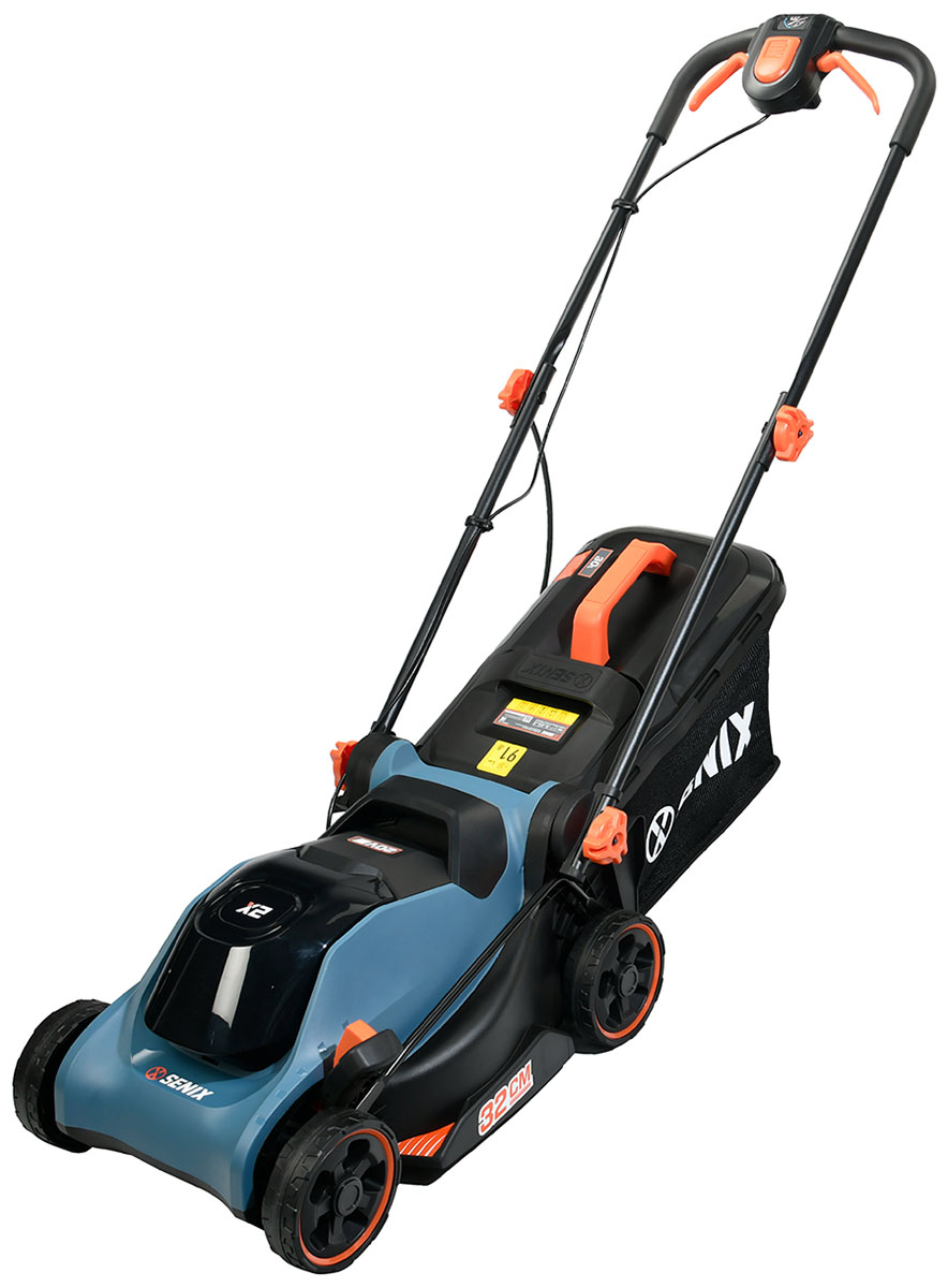 Изображение товара Газонокосилка аккумуляторная Senix 32 см, 1 аккумулятор 4Ач, ЗУ X2 20В (LPPX2-L-EU)