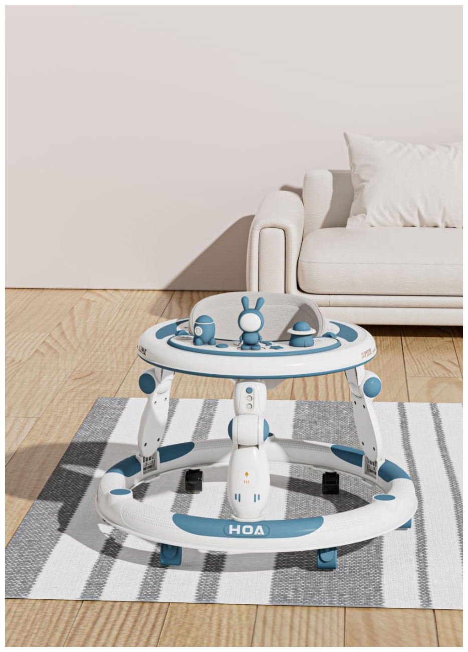 Изображение товара Ходунки Everflo 618T blue с регулируемой высотой и игрушками для малышей от 6 месяцев